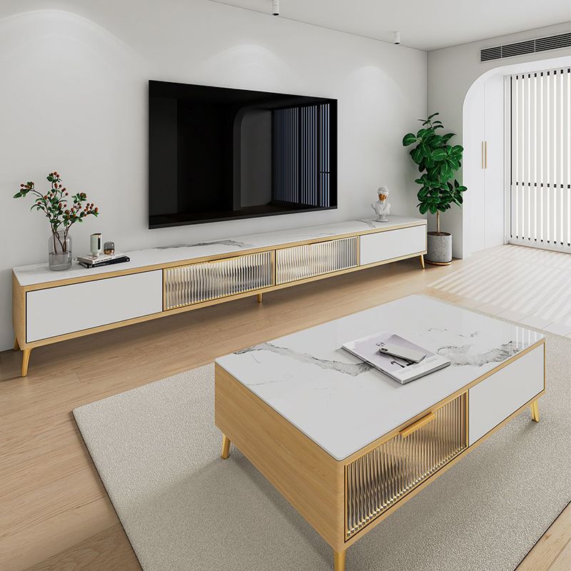 Slate and Wood TV Stand Modern Minimalist Home Closed TV Stand Console