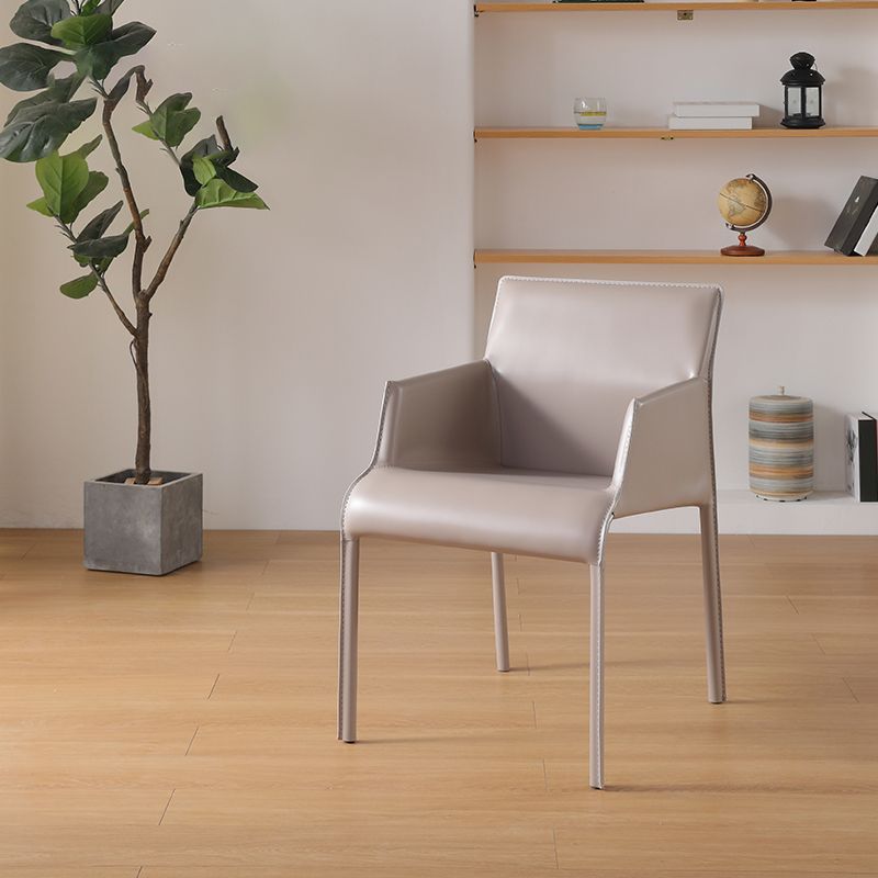 Upholstered Arm Chair Contemporary Faux Leather Dining Arm Chair for Home