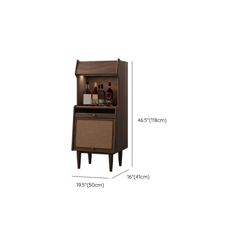 Mid-Century Modern Accent Chest Solid Wood Storage Cabinet with Shelves