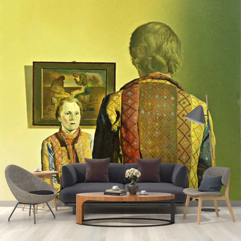 Big Salvador Dali Painting Mural Surreal Classic the Angelus of Gala Wall Art in Green
