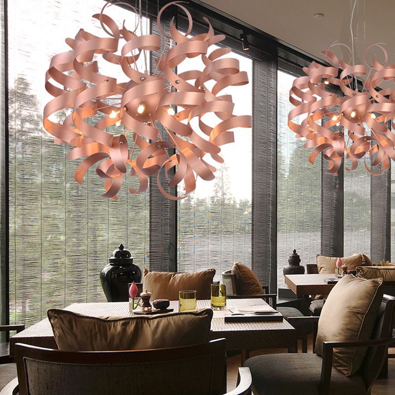 Kit di luce a spirale in metallo a spirale kit di luce sospesa contemporanea per finitura a LED LED LED per il ristorante