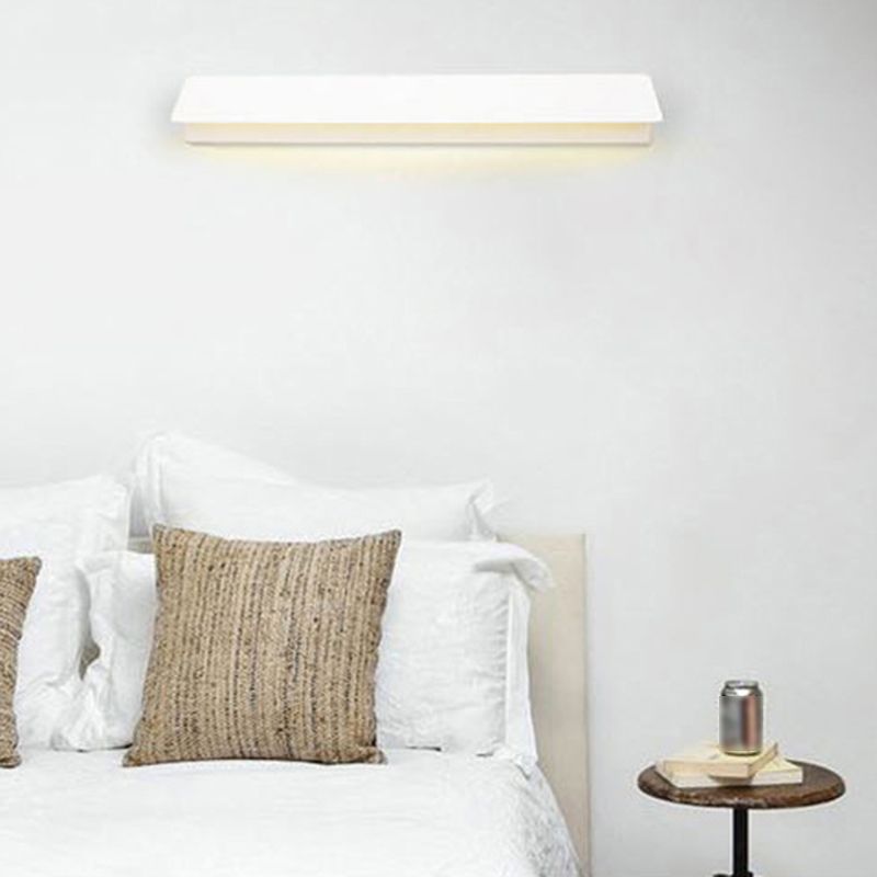 Single Contemporary White Wall Mounted Sconce Metallic Shaded Wall Light