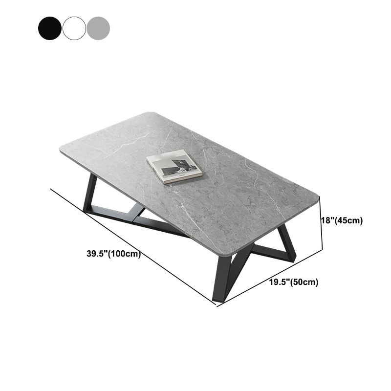 Cross Legs Coffee Table Minimalist Solid Wood Rectangular Coffee Table