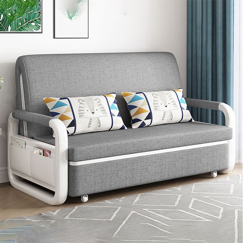 Scandinavian No Theme Metal Fabric Mattress Upholstered Storage Bed