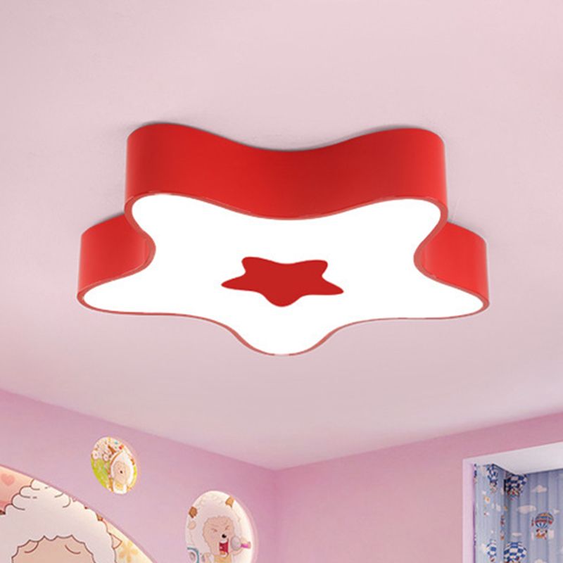 Star Shade Nursery Flush Mount Lighting Acrylique Kids Style LED Flush Mount Fixture