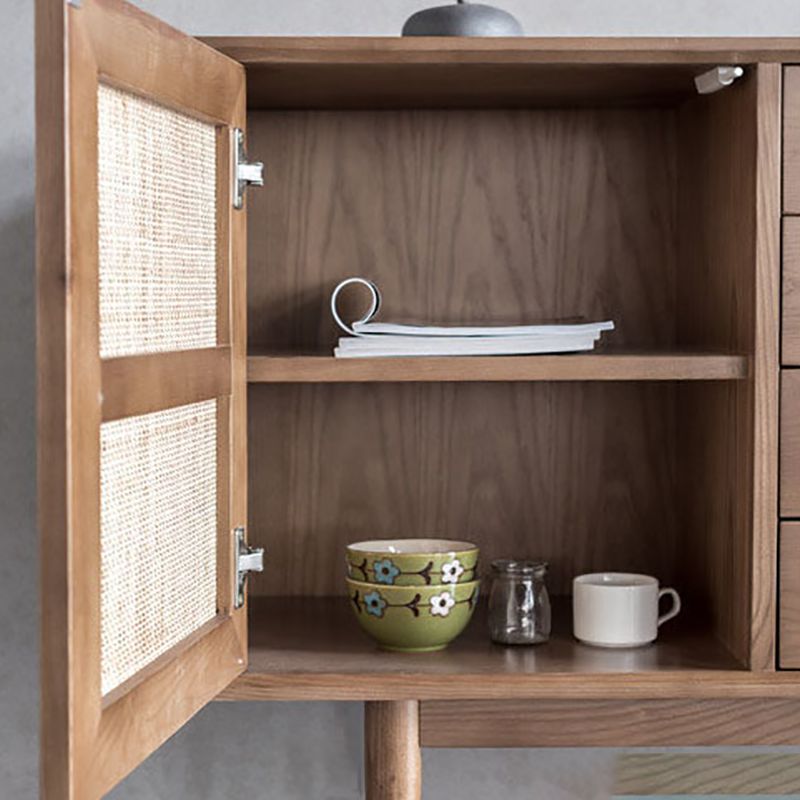 Modern Cabinet Solid Wood With Doors 4 - Drawer Rectangle Accent Cabinet