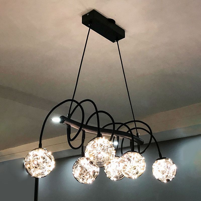 Zeitgenössische Inselleuchte Glasphere Island Lichter in Schwarz