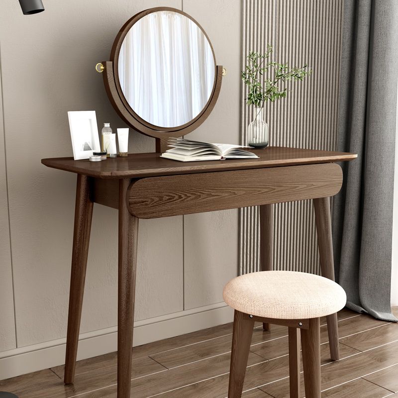 Traditional Bedroom Makeup Vanity Desk Solid Wood Vanity Dressing Table with Drawer