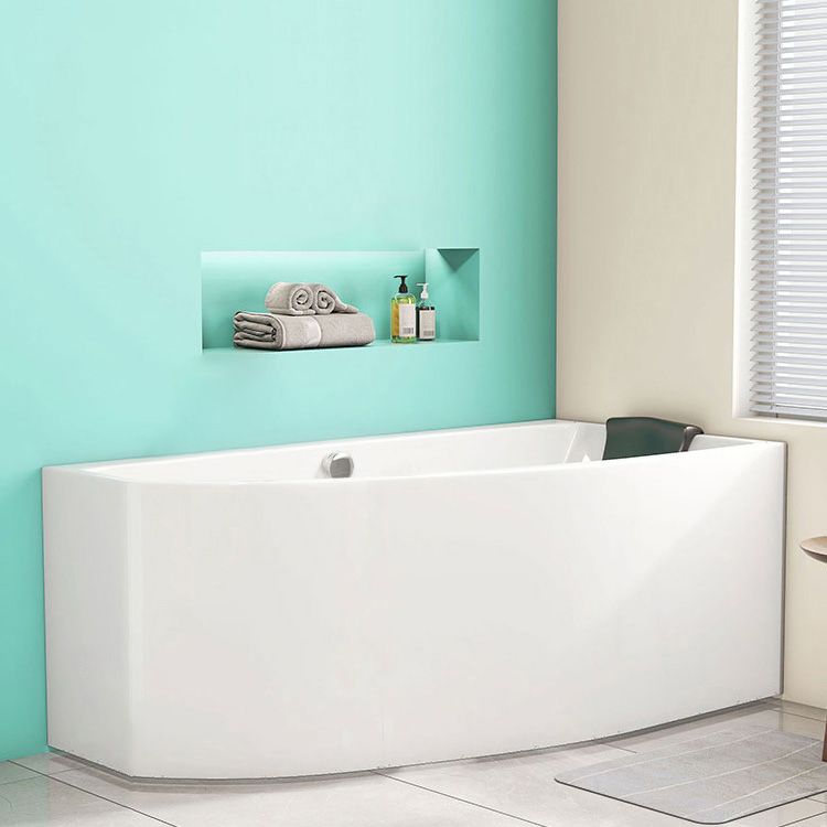 White Corner Bath Freestanding Acrylic Soaking Modern Bathtub