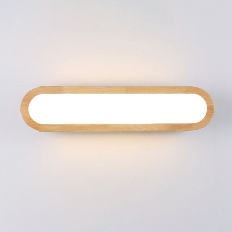 Linear ovale en bois rincier mural simplicité en acrylique LED Vanité murale pour chambre à coucher