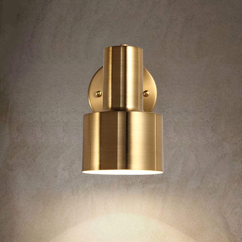 Einstellbar 1 Kopf Mini Wandleuchte einfache goldene Eisen -Rundwand -Rampenlicht, 5 "/5,5" breit