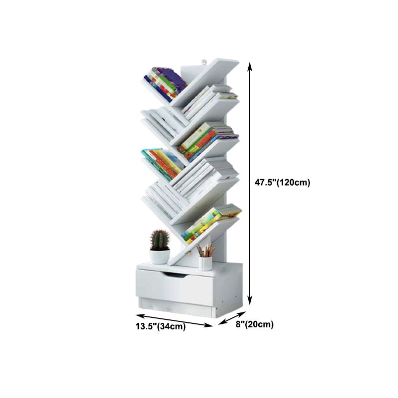 7.87"W Bookshelf Closed Back Contemporary Style Bookcase for Office Home