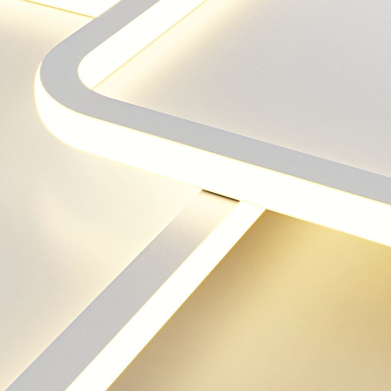 Minimalism Flush Mount Square Ceiling Light Fixture with Metal for Living Room