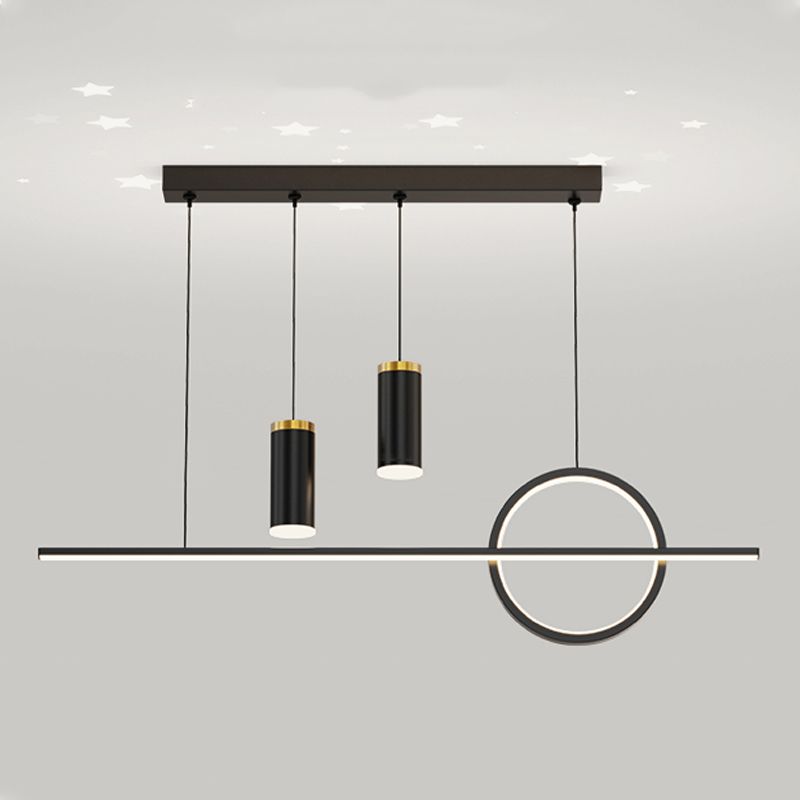 Contemporary Style Linear Island Lighting Metal 4 Light Island Light Fixtures