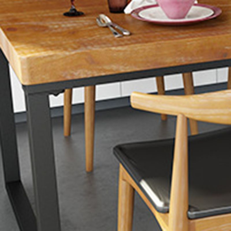 Industrial 1/2/5 Pieces Furniture Solid Wood Rectangle Dining Room Set in Brown