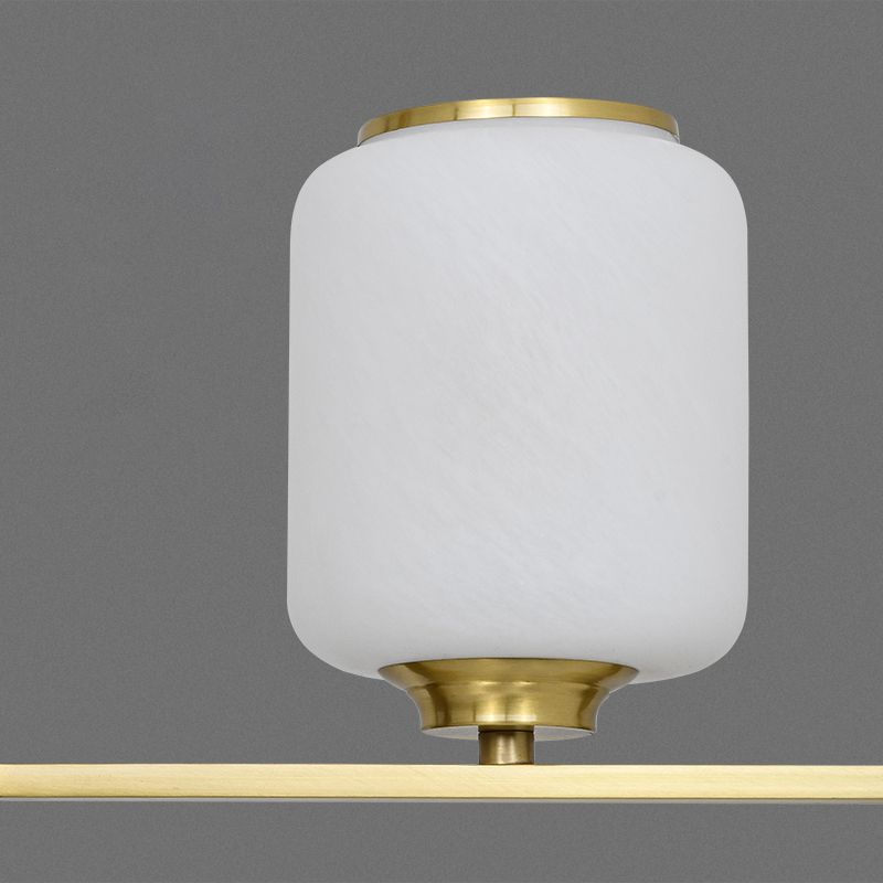 Éclairage d'éclairage de l'île Cylinder 5 Éclairage d'îlot de cuisine léger avec une teinte en verre