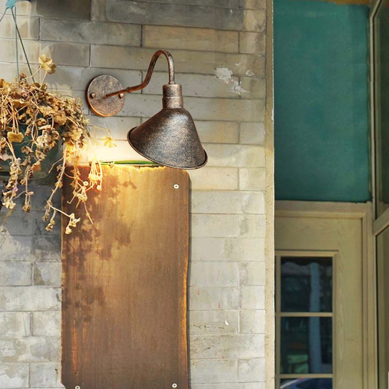 Conical Wall Light Fixture Industrial Style Metal Wall Mount Lighting