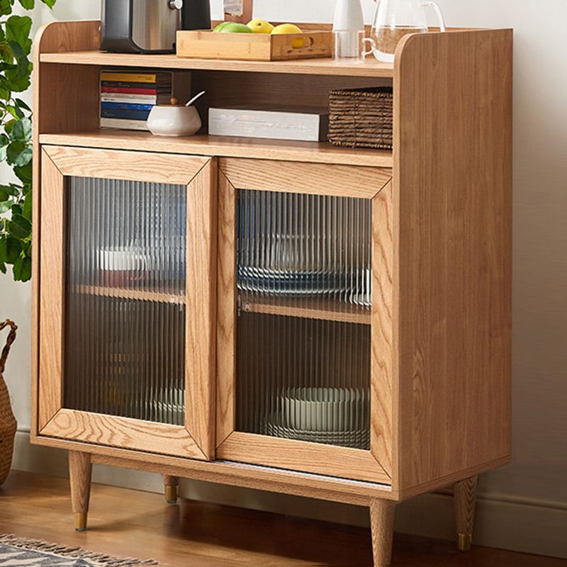 Mid-Century Design Rectangle Storage Cabinet Solid Wood Accent Cabinet