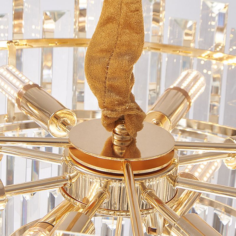 8-Light Contemporary Chandelier Unique Crystal Ceiling Light for Home