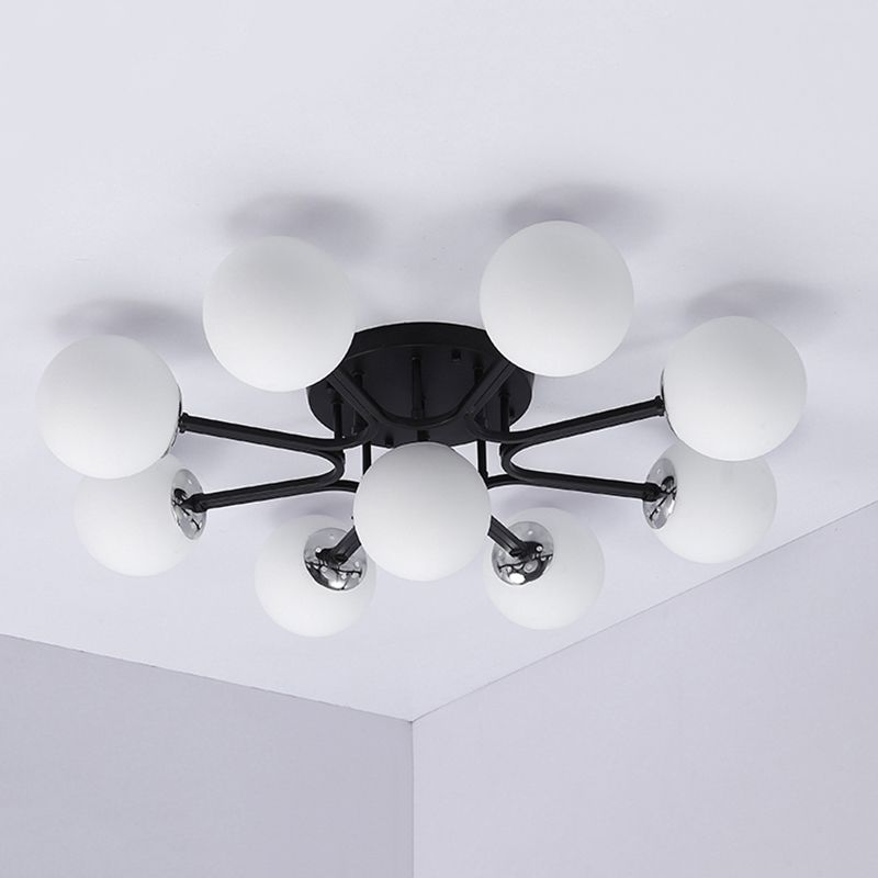 Glass Ball Shape Flush Ceiling Light Modern Multi Lights Flush Light Fixtures