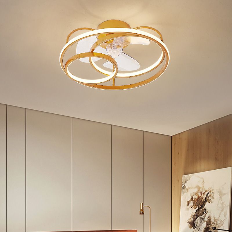 Mutil Lights Ceiling Fan Light Modern LED Ceiling Mount Lamp with Plastic for Bedroom