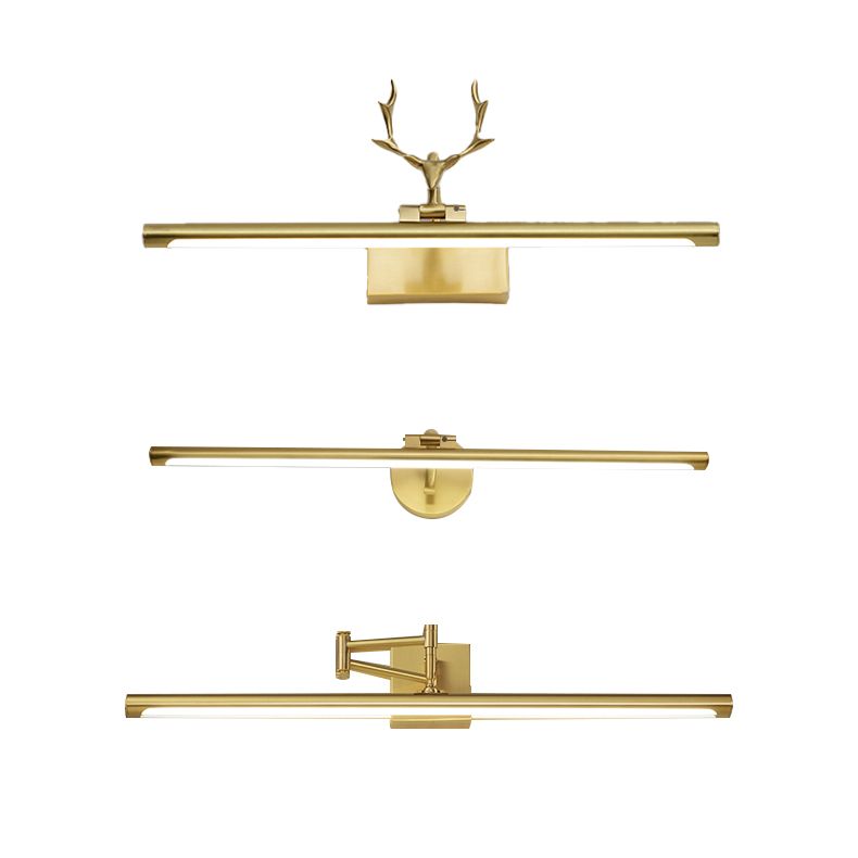 Moderne minimalistische Messingbauernhaus -Wandbeleuchtung über dem Spiegel für Badezimmer