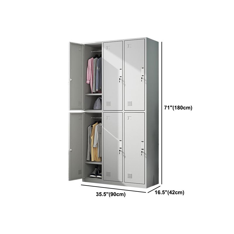 White Steel Storage Cabinet Contemporary Hinged Wardrobe Cabinet