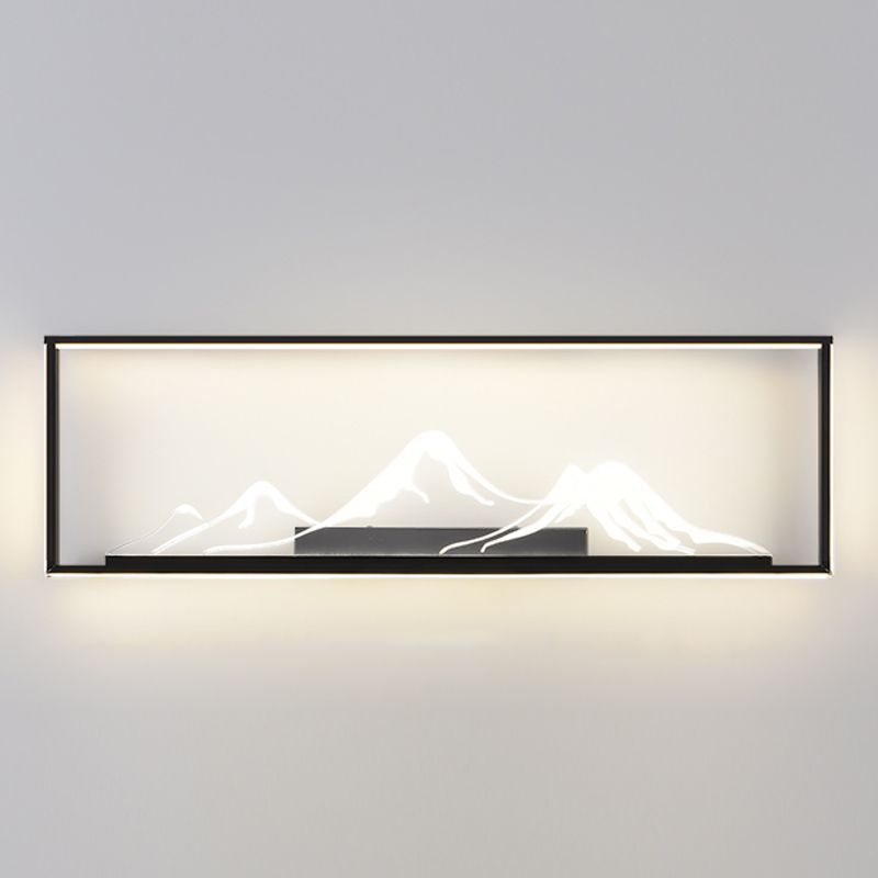 Metal Square Shape Wall Sconce Modern Style 2 Lights Wall Mounted Light