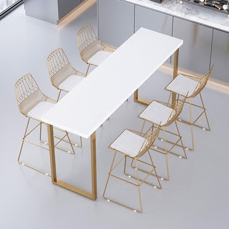 Modern Solid Wood Bar Table Rectangle Dining Table for Living Room