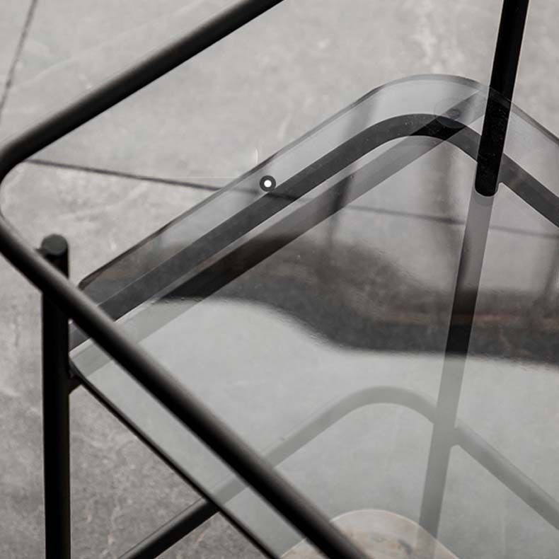 Contemporary Rectangular/Round Side End Table Glass Top Corner Table
