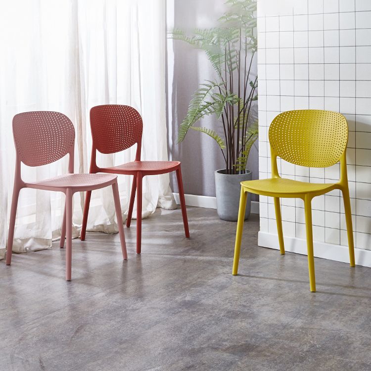 Contemporary Style Open Back Plastic Home Use Dining Side Chair