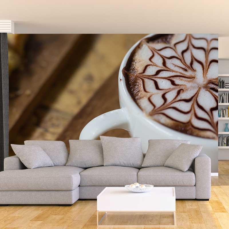 Full Size Coffee Mural Wallpaper Water Resistant Wall Covering for Coffee Shop
