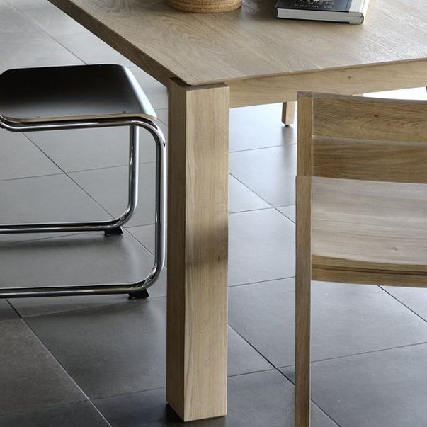 Rectangle Retro Modern Dining Table Fixed Table with Ashwood Solid Wood