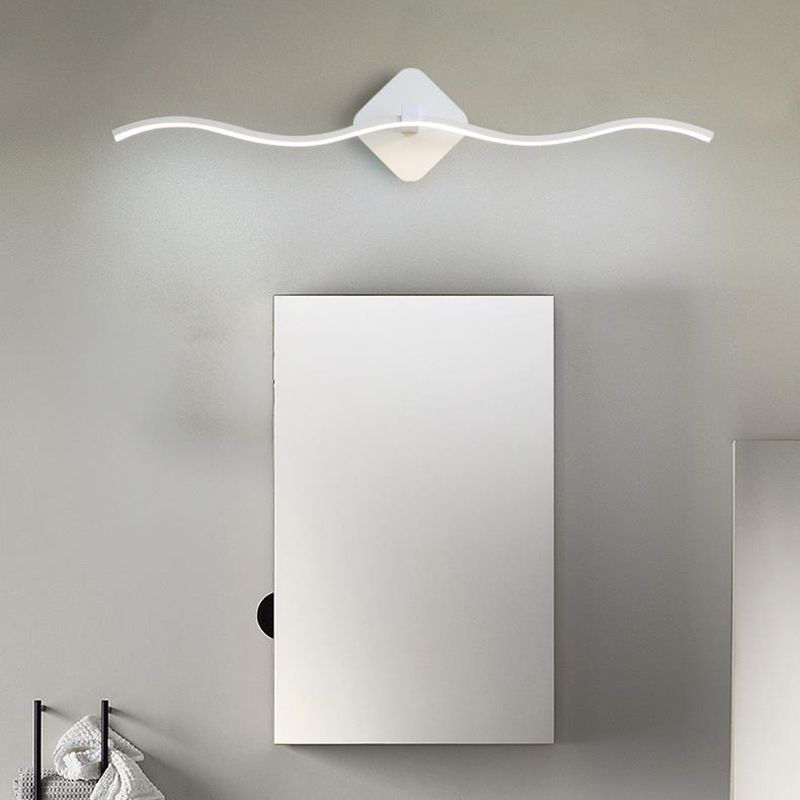 Luz de tocador de metal de estilo nórdico de 1 luz Luz de espejo de led recto para el baño