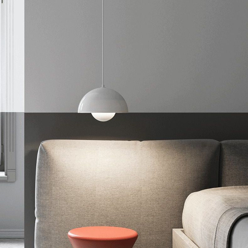 1 Light Metal Pendant Lighting Fixtures Modern Dome Dining Room Hanging Pendant Lights