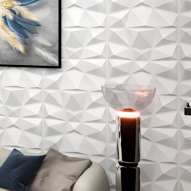 Modern Tin Backsplash Paneling Smooth Upholstered Wall Ceiling in Black and White