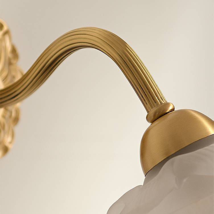 Flower Shape Glass Vanity Sconce Light Modern Style 1-Light Vanity Mirror Lights in Brass