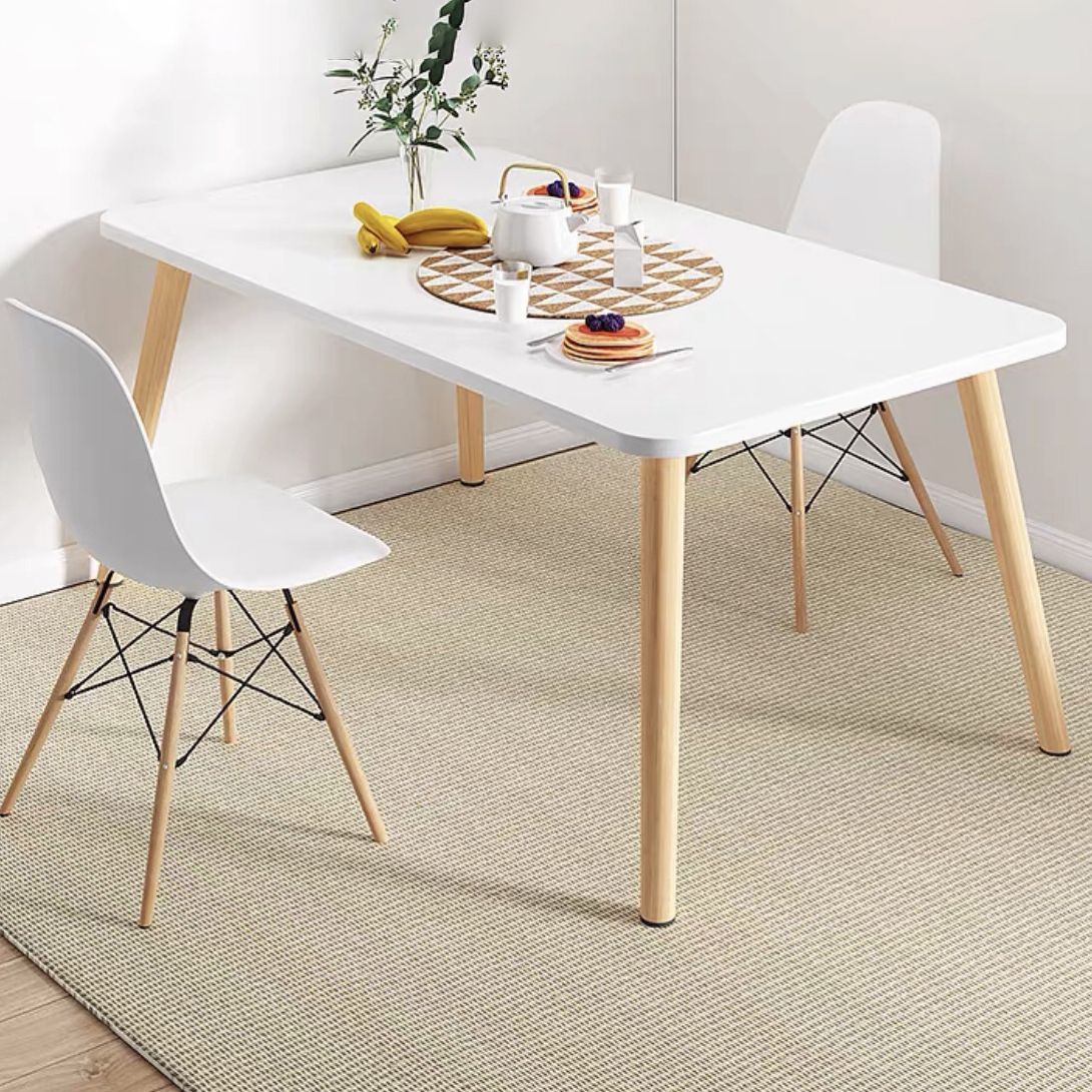 Juego de comedor de madera tradicional con 4 patas de madera marrón claro para muebles de comedor
