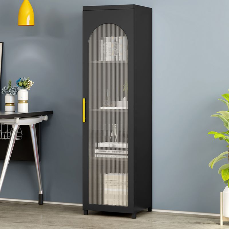 Metal Industrial Standard Bookcase Vertical Bookcase with Glass Door