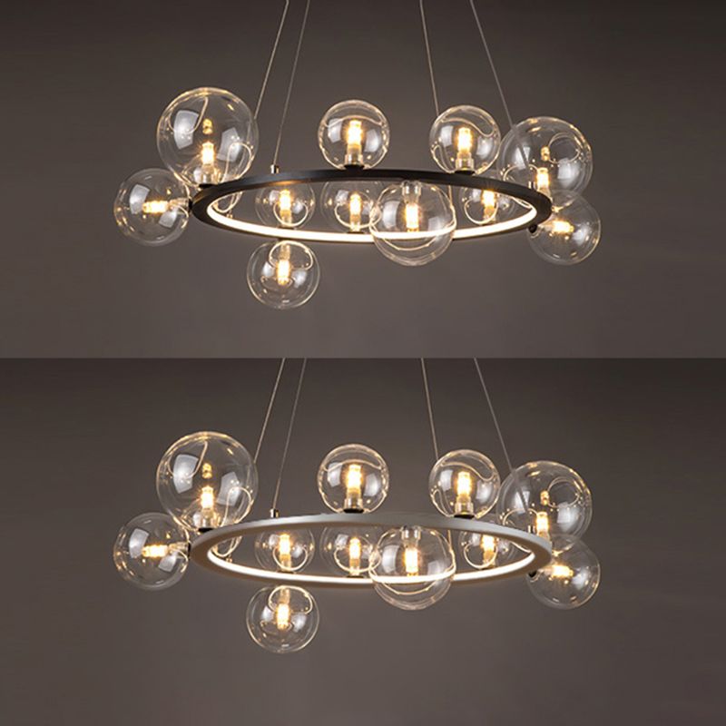 Globe Chandelier Light Fixture Modern Clear Glass Pendant Lighting for Restaurant