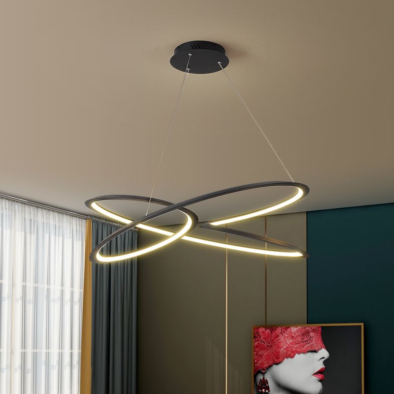 Funzione illuminazione a sospensione in torcetta lampada lampadario moderno a singolo lampadario in metallo in nero