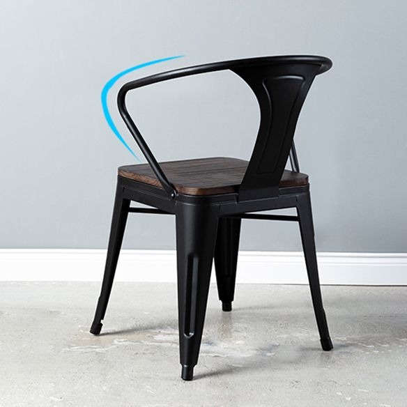 Industriestil Massives Holz -Esssatz mit braunem Rechtecktisch und 4 schwarze Beine Basis