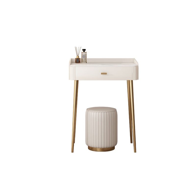 Contemporary White Slate Dresser 31.1-In High Vanity Dressing Table Set with Drawers