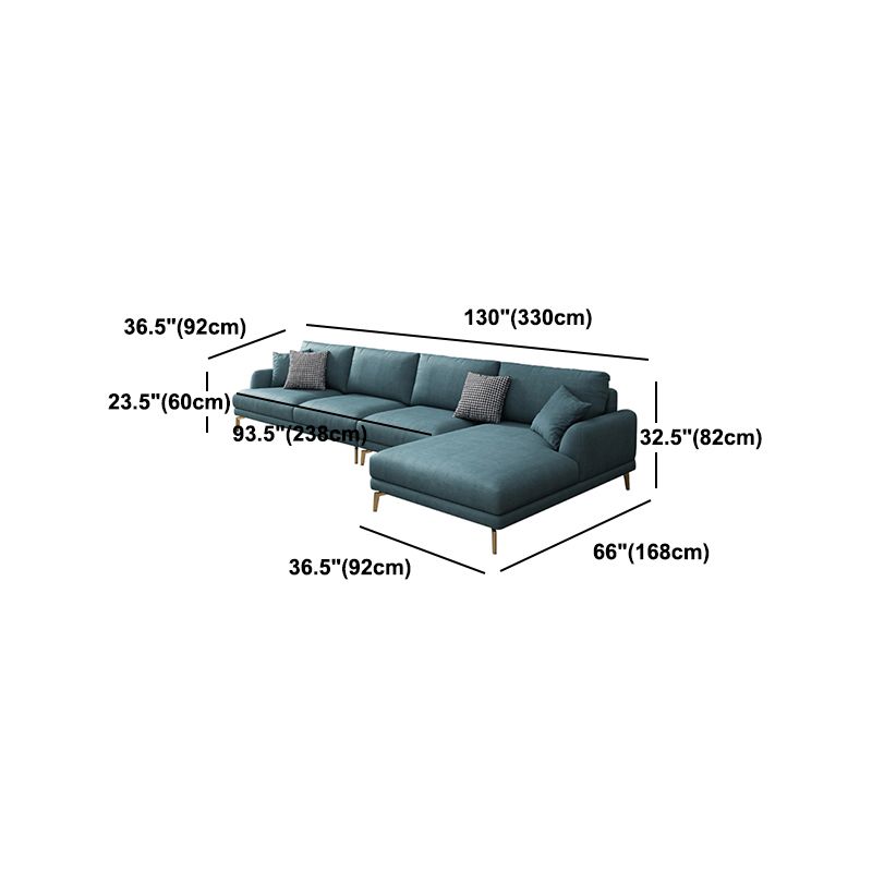 Contemporary Faux Leather Recessed Arm Furniture Sectionals in Green