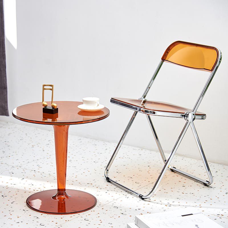 Chaise sans bras de salle à manger en plastique de style industriel, chaise de salle à manger simple à dossier ouvert