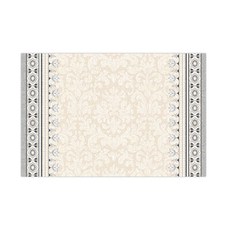 Beige Graphic Rug Polyester Modern Indoor Rug Washable Rug for Living Room