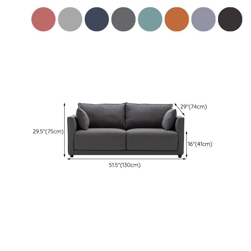 Loose Back 29.5" H Seating Square Arm Contemporary Sofa for Living Room