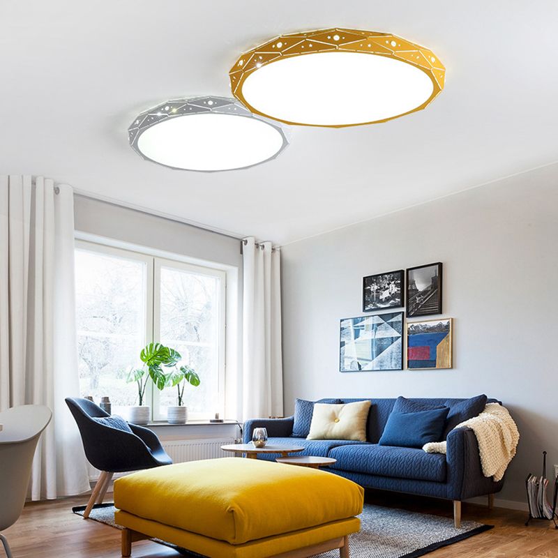 Modern Style Circle Shape Ceiling Light Metal 1 Light Ceiling Light for Dining Room