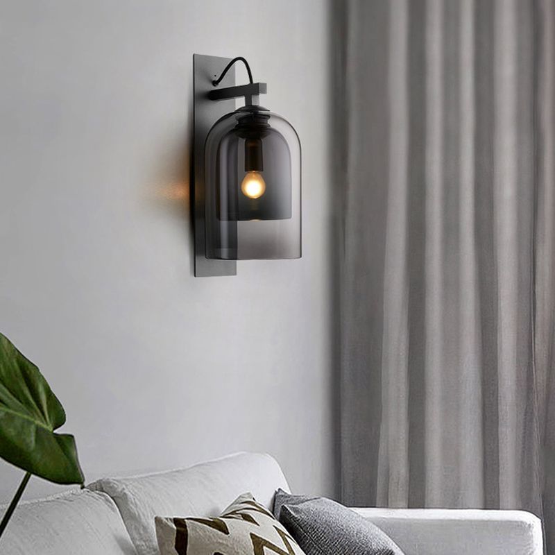 Glass Geometric Shape Sconce Light Modern-Style 1-Light Wall Light Fixtures