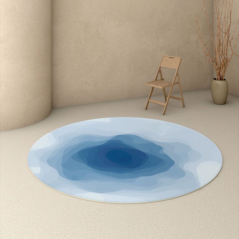Abstract Round Rug Gradual Change Design Rug Anti-Slip Backing Carpet for Bedroom